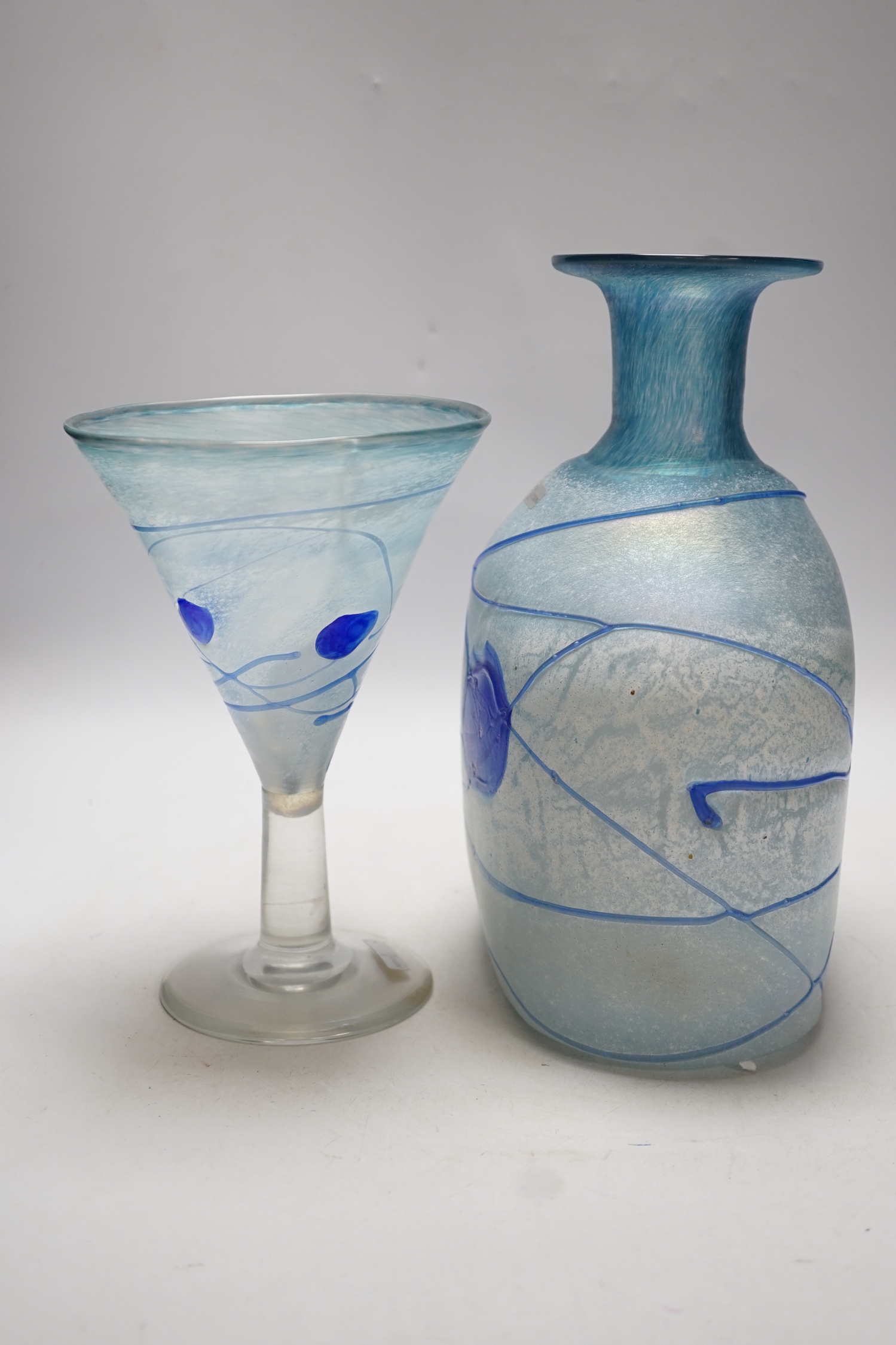 A Boda, Finnish, Artist collection glass decanter and drinking glass both by Col B. Vallien, decanter 26.5cm high